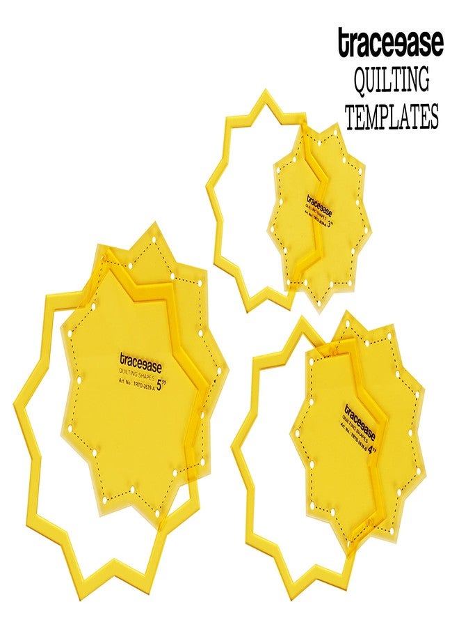 Traceease مجموعة قوالب الترقيع والخياطة Traceease 9، على شكل نجمة مدببة، 3 قطع - 3/4/5 بوصات - Image 4